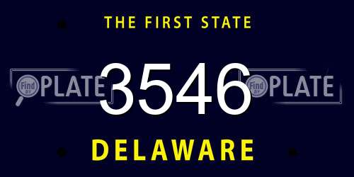 3546 Delaware License Plate