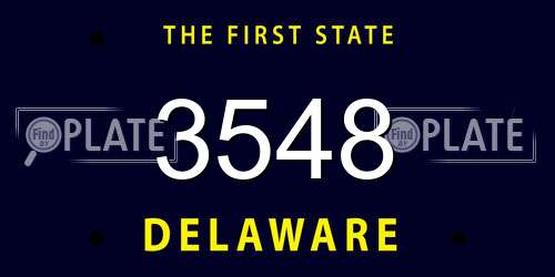3548 Delaware License Plate
