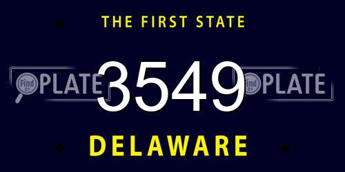 3549 Delaware License Plate