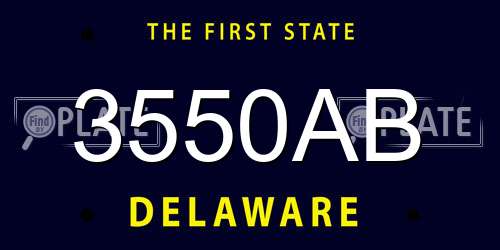 3550AB Delaware License Plate