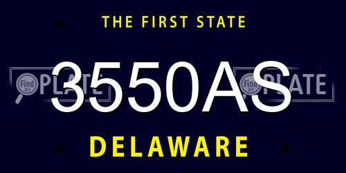 3550AS Delaware License Plate