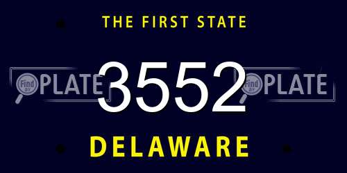 3552 Delaware License Plate