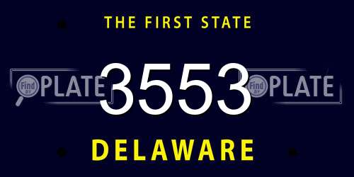 3553 Delaware License Plate