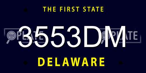 3553DM Delaware License Plate