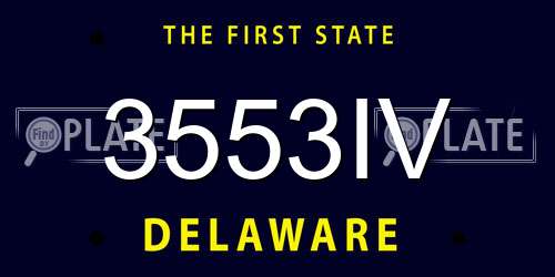 3553IV Delaware License Plate