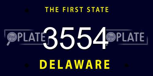 3554 Delaware License Plate