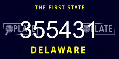 355431 Delaware License Plate