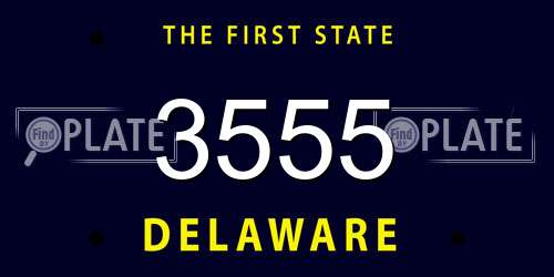 3555 Delaware License Plate