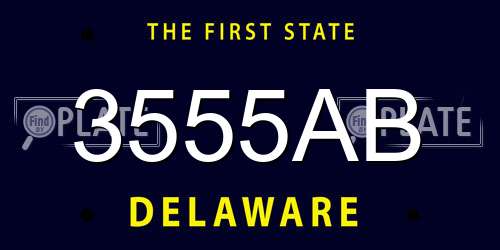 3555AB Delaware License Plate