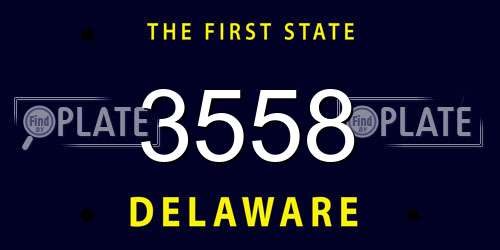 3558 Delaware License Plate