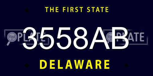3558AB Delaware License Plate