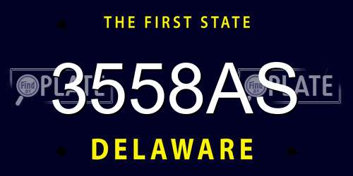 3558AS Delaware License Plate