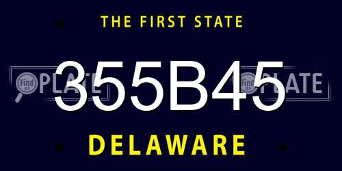 355B45 Delaware License Plate