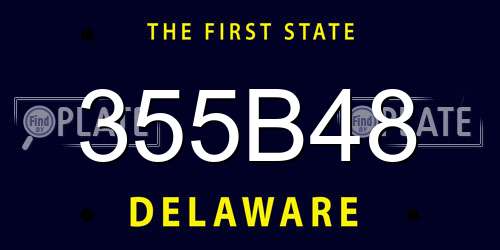 355B48 Delaware License Plate