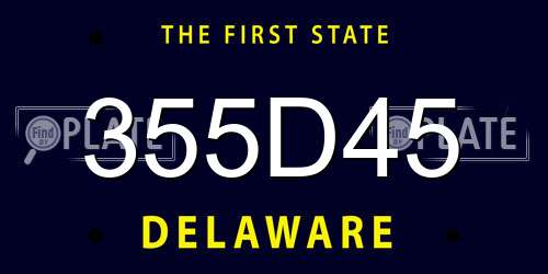 355D45 Delaware License Plate