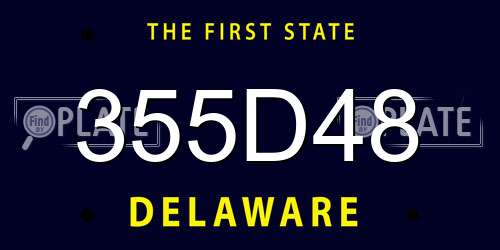 355D48 Delaware License Plate