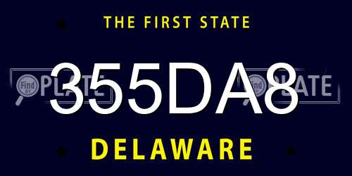 355DA8 Delaware License Plate