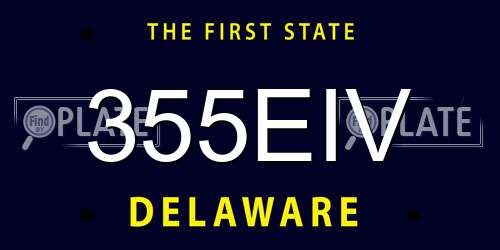 355EIV Delaware License Plate