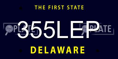 355LEP Delaware License Plate