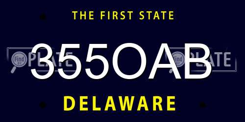 355OAB Delaware License Plate
