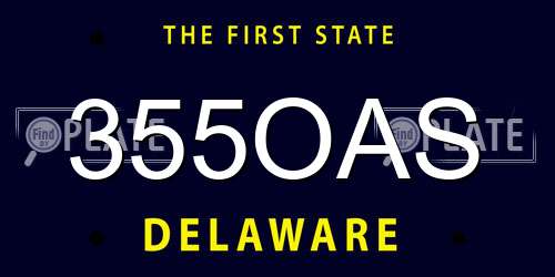 355OAS Delaware License Plate