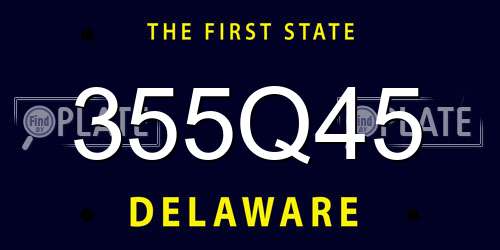 355Q45 Delaware License Plate