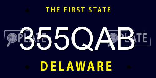 355QAB Delaware License Plate