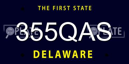 355QAS Delaware License Plate