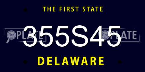 355S45 Delaware License Plate