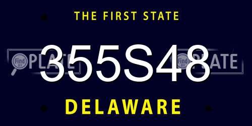 355S48 Delaware License Plate