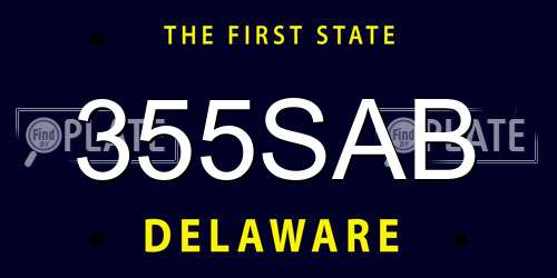 355SAB Delaware License Plate