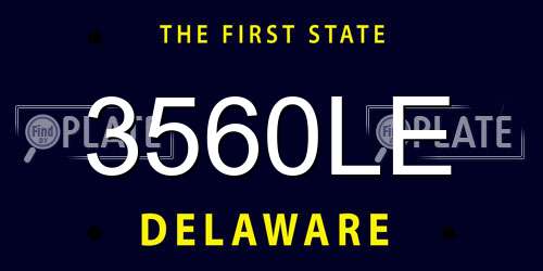 3560LE Delaware License Plate