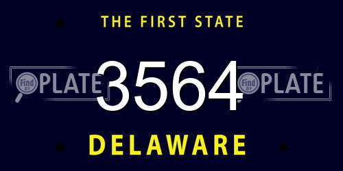 3564 Delaware License Plate