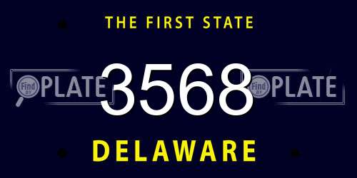 3568 Delaware License Plate