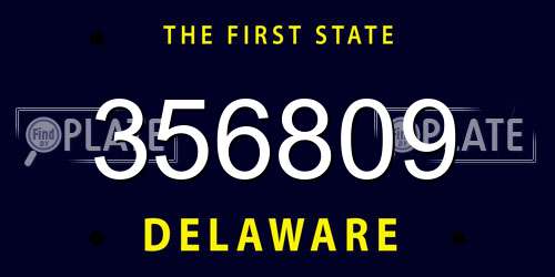 356809 Delaware License Plate