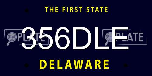 356DLE Delaware License Plate