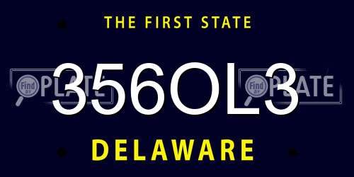 356OL3 Delaware License Plate