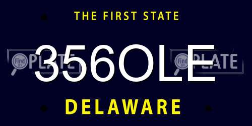 356OLE Delaware License Plate