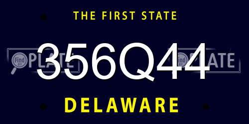 356Q44 Delaware License Plate