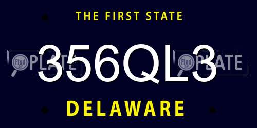 356QL3 Delaware License Plate