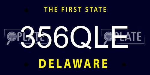 356QLE Delaware License Plate