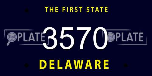 3570 Delaware License Plate