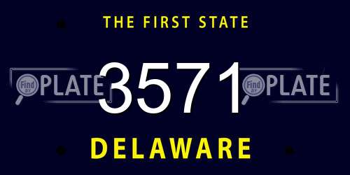 3571 Delaware License Plate