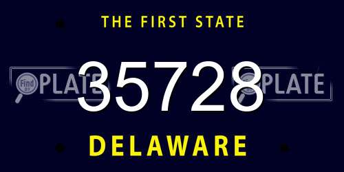 35728 Delaware License Plate
