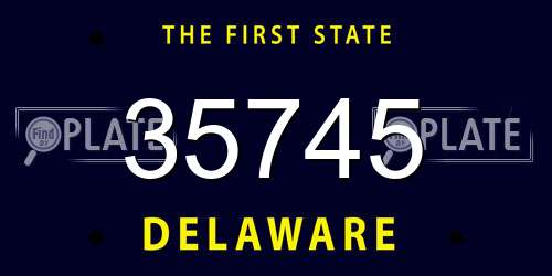 35745 Delaware License Plate