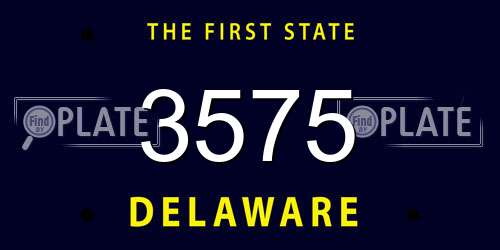 3575 Delaware License Plate