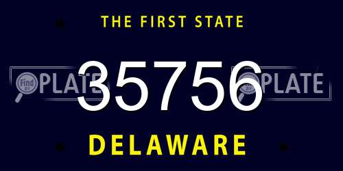35756 Delaware License Plate