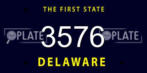 3576 Delaware License Plate