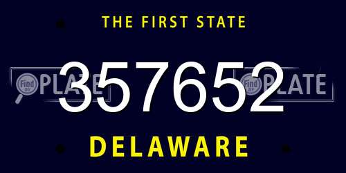 357652 Delaware License Plate