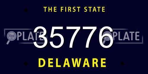 35776 Delaware License Plate